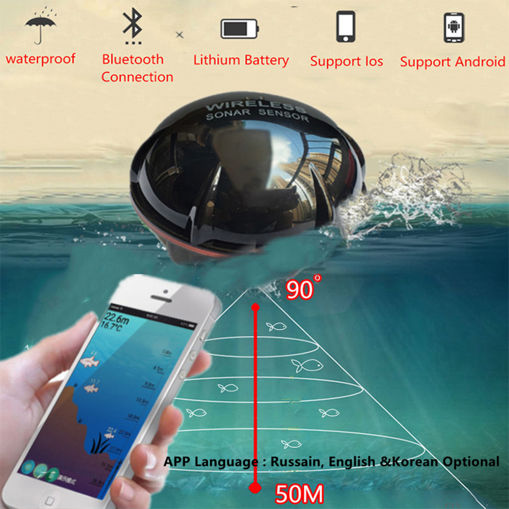 PUPOPAN 100M 브랜드의 새로운 스마트 폰 어군 - Fishing Depth Finder 리뷰 및 가격