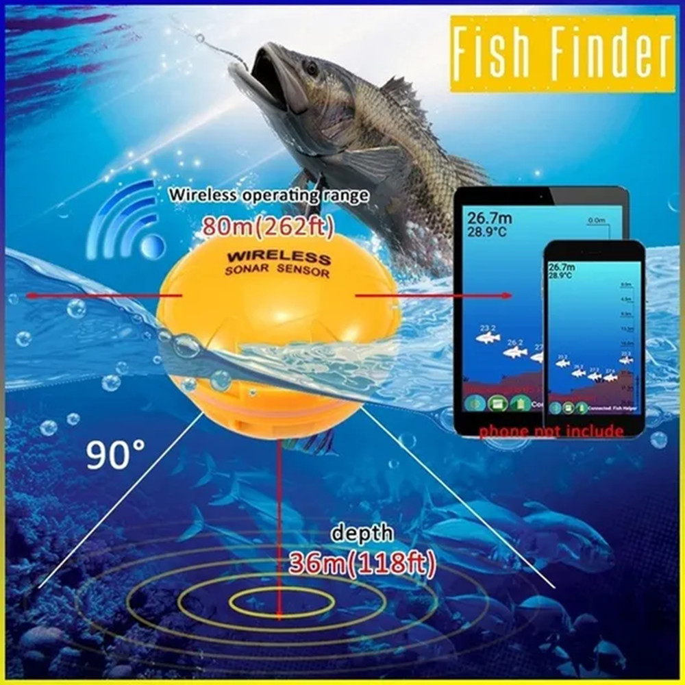 PUPOPAN 100M 브랜드의 새로운 스마트 폰 어군 - Fishing Depth Finder 리뷰 및 가격